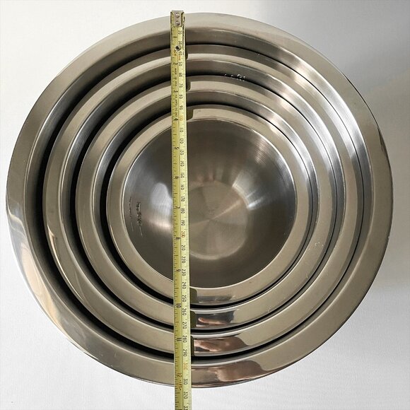 Wolfgang Puck Stainless Steel Mixing Bowls Set of 4: 6qt 4qt 2qt 1qt Nesting - Picture 7 of 7